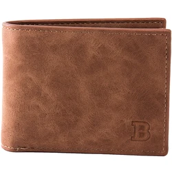 Baborry Men's Slim Wallet with Coin Pocket and Zipper - Sleek, Modern Design (Coffee)