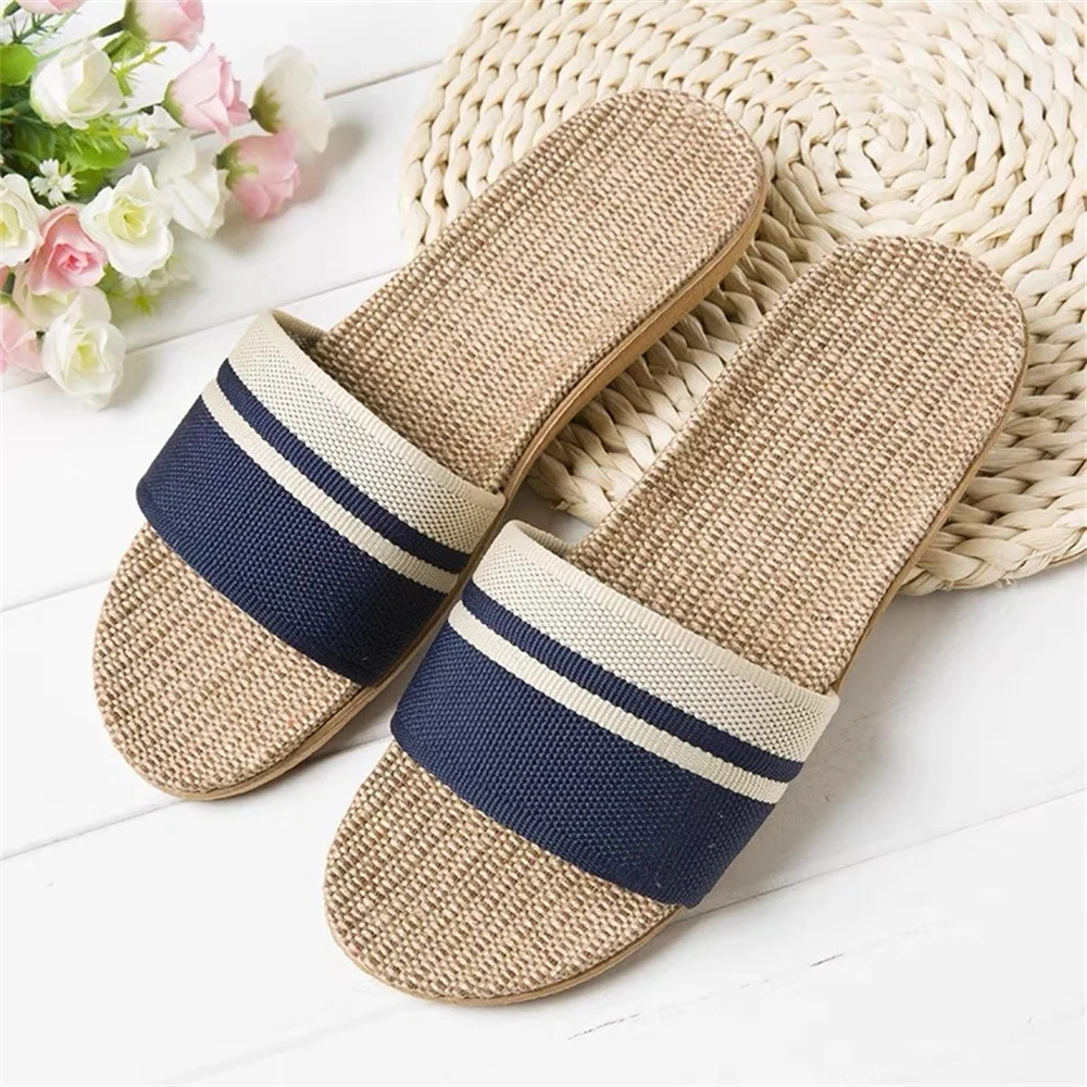 

Summer Linen Women'S Slippers Flat Sandals Home Color EVA Lightweight Shoes For Men Casual Slippers Free Shipping