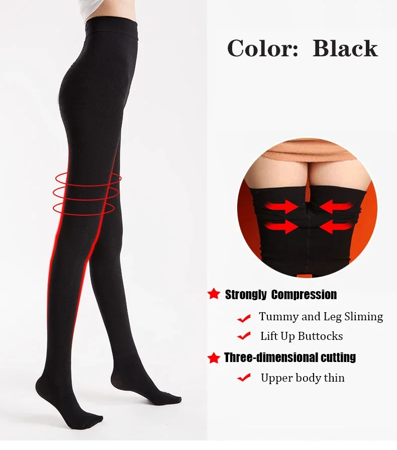 2 Size Down Compression Pantyhose Women Tights Lift Up Buttocks Legs Shaper Sliming Pantyhoses Stocking
