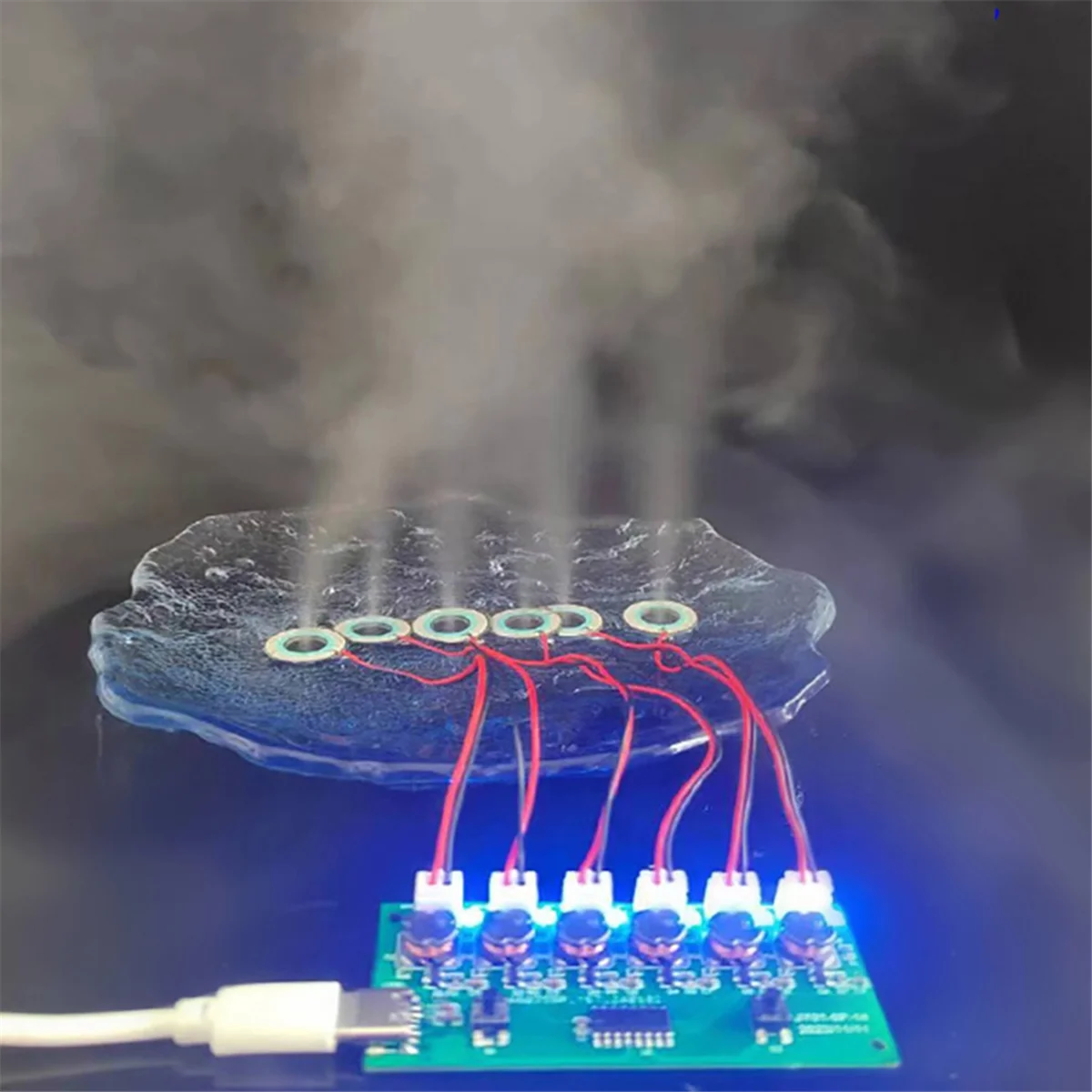 Humidifier Module DIY Kit Nebulizing Control Board Ultrasonic Nebulizer Mist Driver Circuit Board 6 Nozzle 6