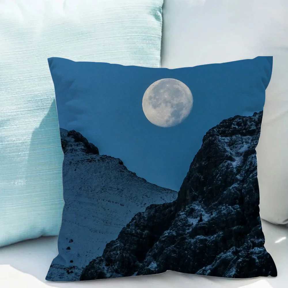 

Pillowcase 40*40 Moonlight Pillow Hugs Covers for Bed Pillows Short Plush Duplex Printing Chair Cushion Cover 45x45cm Fall Decor