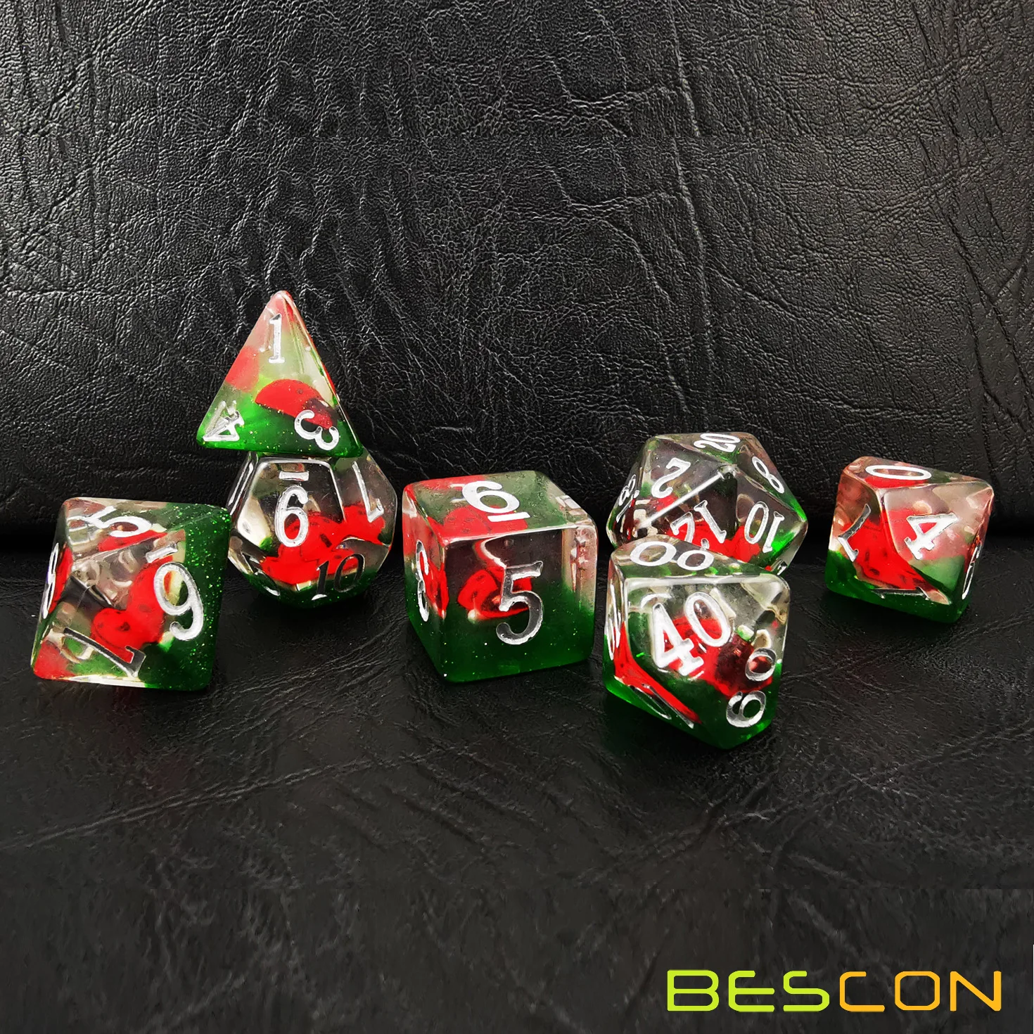 Bescon Red Ladybug RPG Dice Set of 7,  Novelty Ladybugs Polyhedral Game Dice set 2
