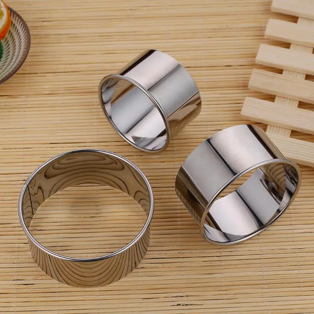 Set Stainless Steel Round Cutter Maker Cookie Cake Pastry Wrapper Dough Cutting Dumplings Molds Accessories Kitchen Gadget cookie cutter baking mold cookie mould fondant cutter pastry cutter dumpling skin mold