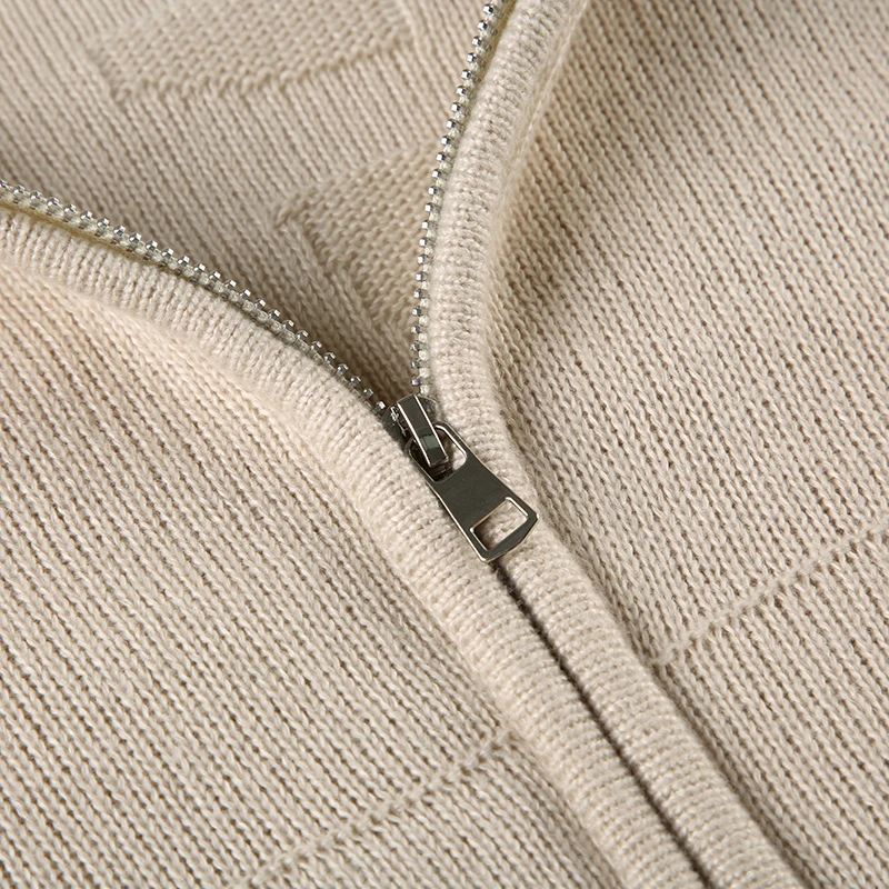 Solid Knitter Women¡¯s Sweater Cardigan Zip Up Hooded Long Sleeve Retro Simple Harajuku Cropped Coat Casual Fashion