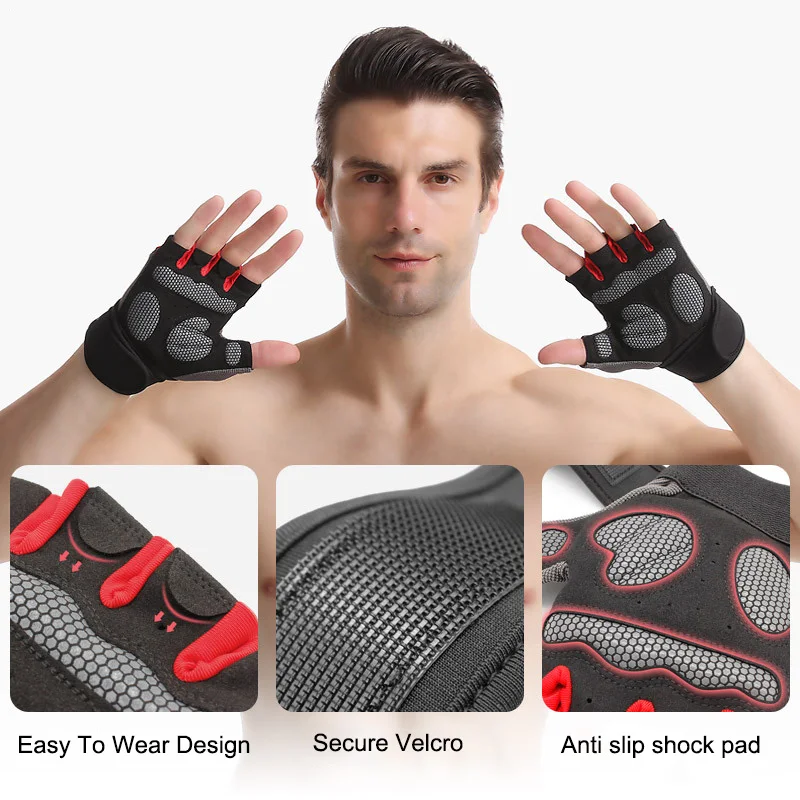 Weight Lifting Gloves With Wrist Wrap Support Gym Training Exercise