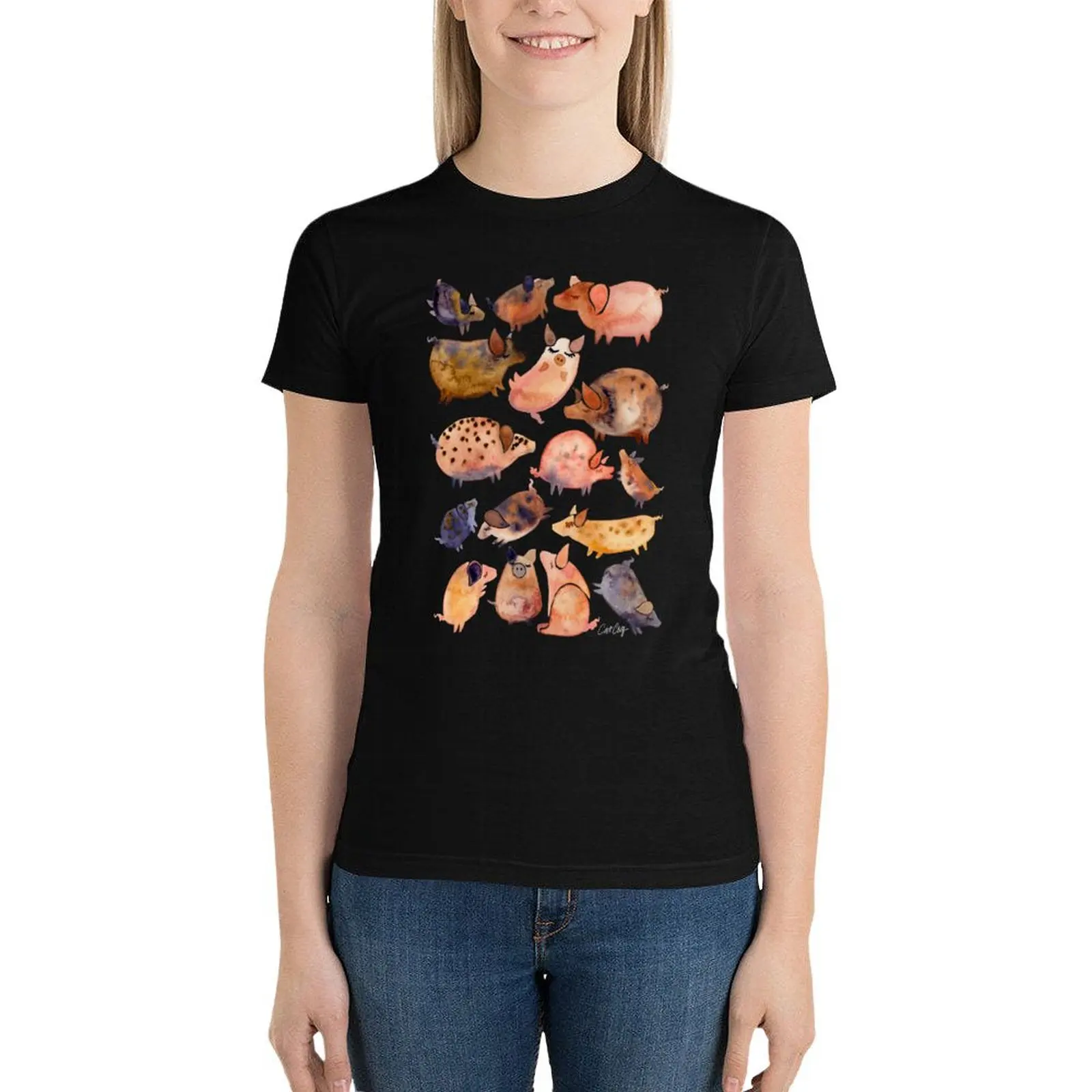 Pig Collection T-Shirt Aesthetic clothing cute clothes summer top tops Women