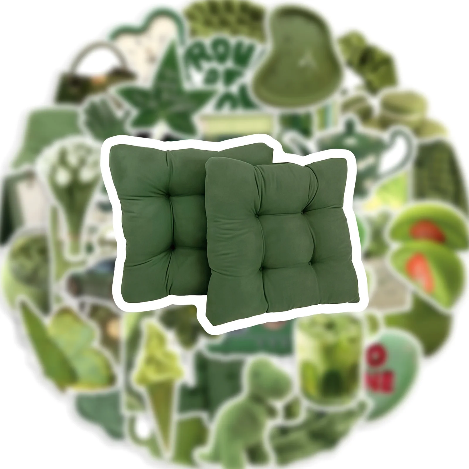 50팩 올리브 그린 예술적 DIY 스티커 방수 그래피티 데칼 (노트북, 물컵, 여행 가방, 휴대폰, 헬멧 용품)