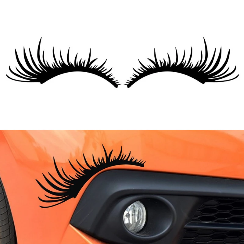 3D Sticker DIY Decal Fake Eye Lash Eyelashes For Car Headlight Door Window  2Pcs