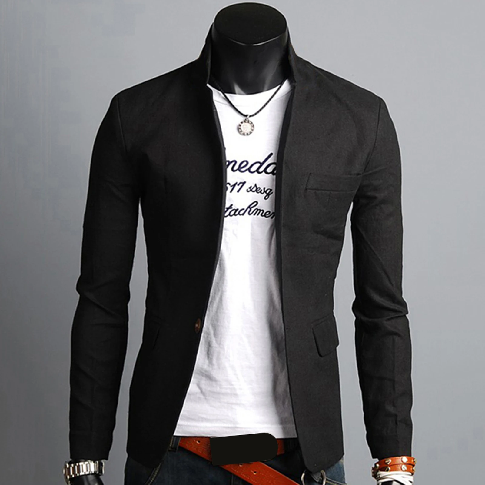 Men Casual Blazer Spring Autumn Blazers Lapel Collar Men's Blazers Tops Business Suit Tops Wedding Party Outwear Men Coat