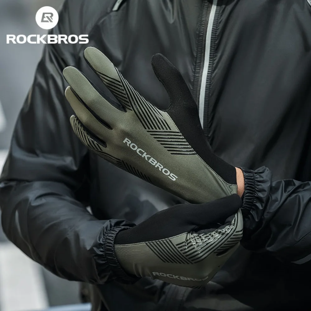 ROCKBROS Cycling All Finger Gloves,Road Long Finger Touch Screen Cycling Gloves,Thin Breathable Men Women Cycling Accessories 3