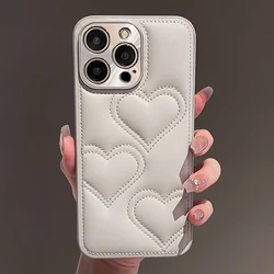 Luxury Electroplated Leather Phone Case with Cartoon Love Heart Design - Soft TPU Protective Cover - Vivo X200 Pro (Gray)