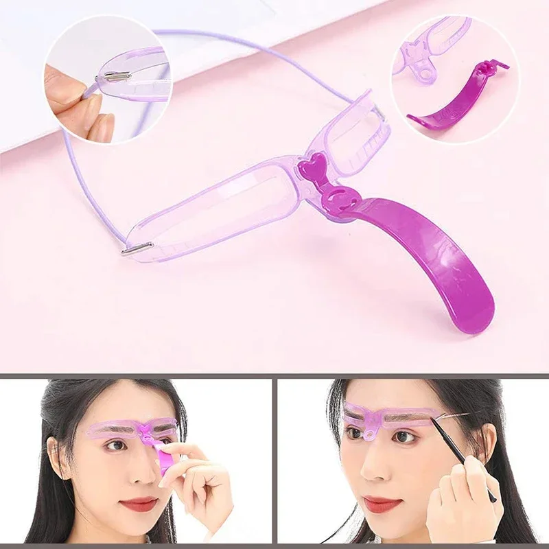vvocci 8종 재사용 가능 눈썹 스텐실 3D 눈썹 가이드 카드 수정형 눈썹 드로잉 몰드 초보자용 PVC 눈썹 템플릿 메이크업 도구