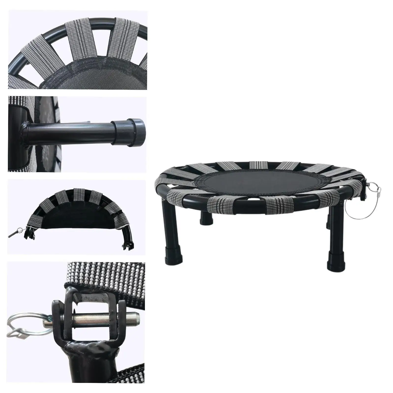 Min Trampoline Compact Toy for Children Metal Frame for Kids Adults Stool Folding for Indoor Outdoor Exercise Workout Play Yard