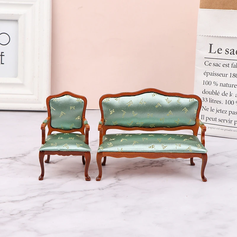 1:12 Miniature Soft Sofa Set For Dolls Mini Furniture Toys Dollhouse Pretend Play Toy For Girls Gifts Children Decoration 5