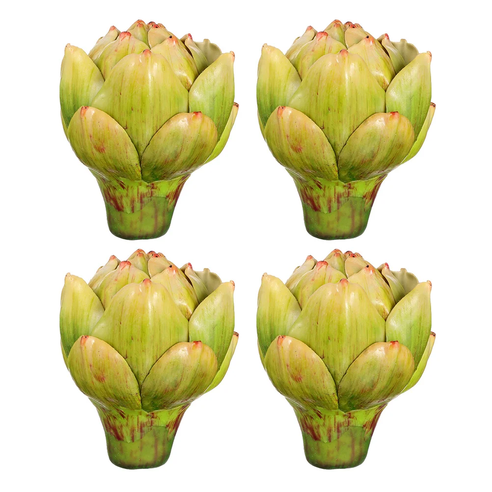 

4 Pcs Simulated Pineapple Head Artichokes Artificial Plants Decor Vegetables Prop Fake Ornament Props