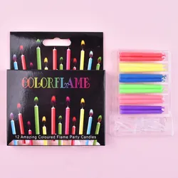 Vibrant Multicolor Birthday and Wedding Celebration Candle Set (6/12 pcs) (Color 12pcs)