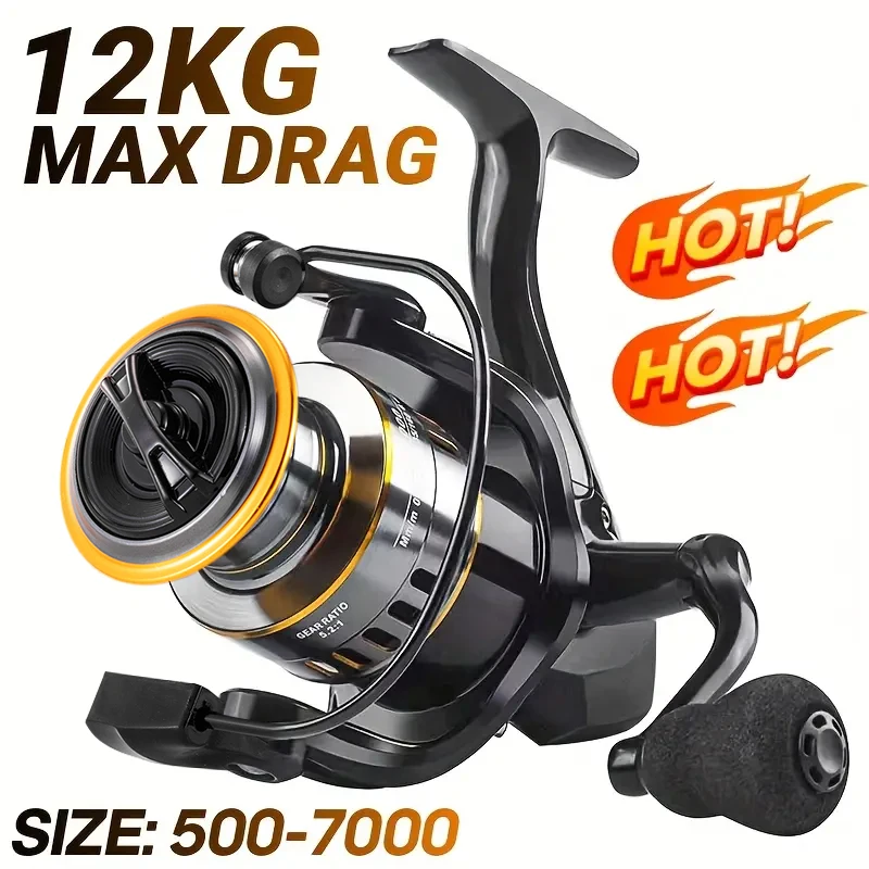 Moulinet spinning ultraléger Rooblinos HE métal - Ratio 5.2:1 pour pêche mer et eau douce 1000-7000