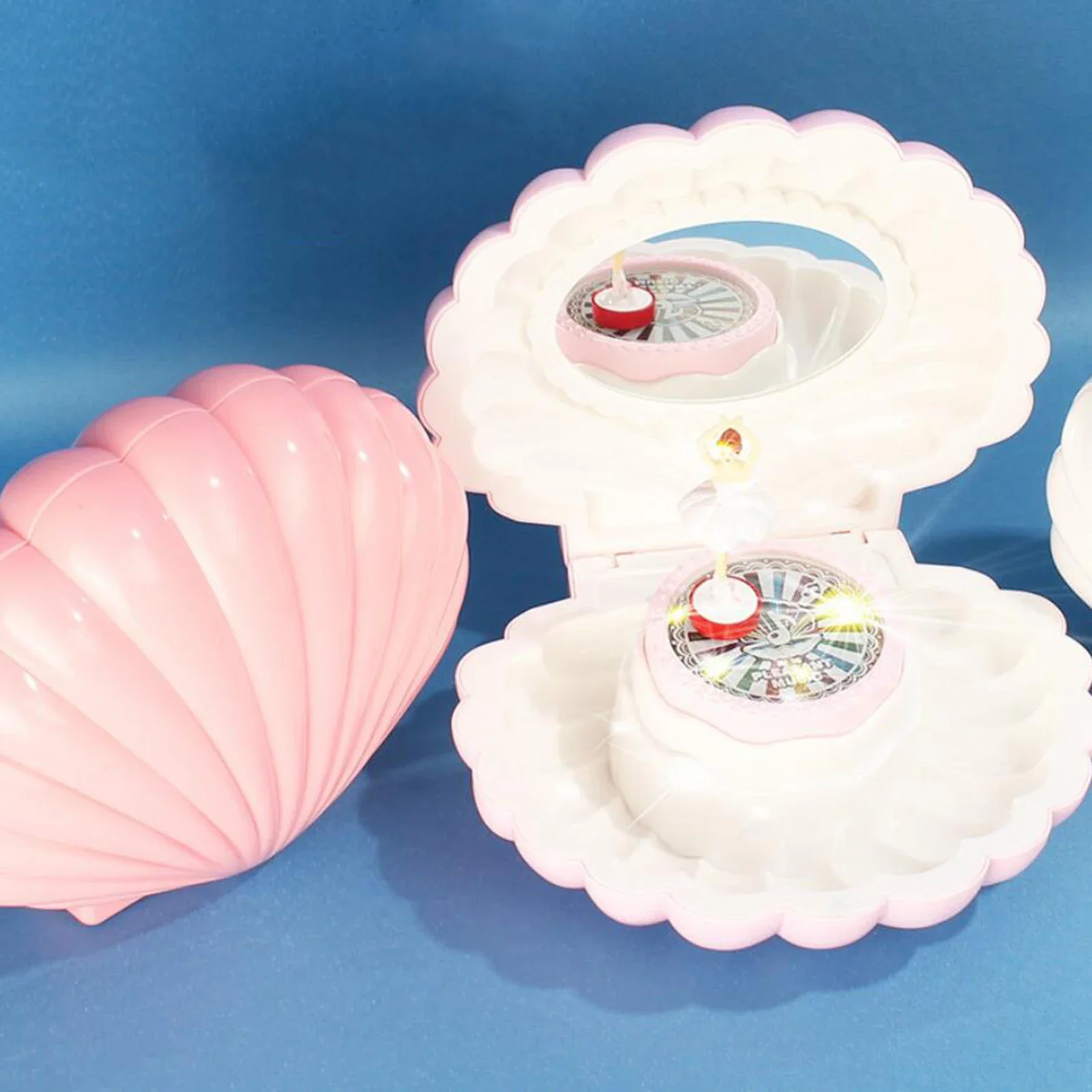 Shell shape ballet girl music box with Light classic retro melody gift for birthdays holidays wedding and parties decorative 3