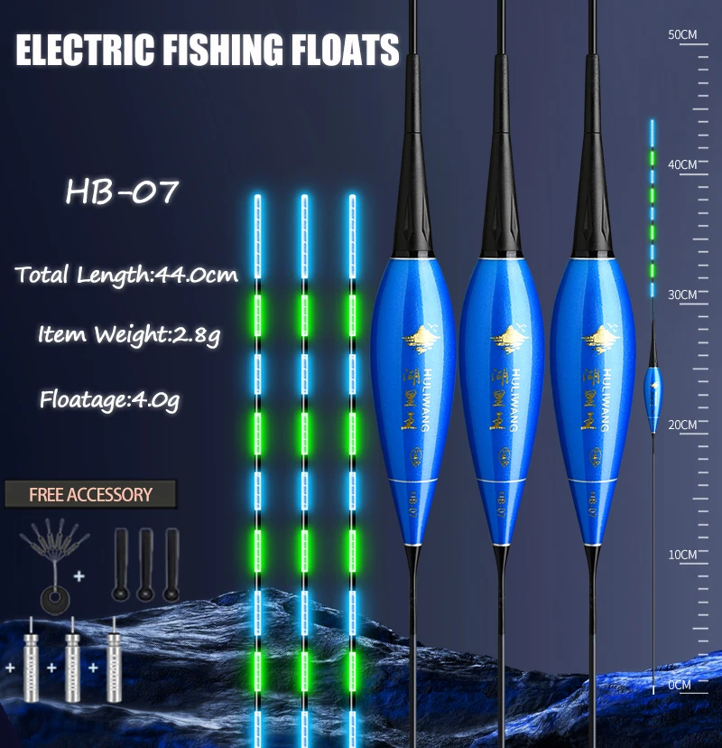3 Flotteurs Pêche Nuit Lumière Bleue Verte Électrique Source Lumineuse Fraîche Sans Éblouissement Accessoire