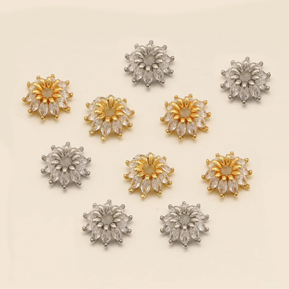 Cordial Design 11*11MM 50Pcs Jewelry Findings & Components/Flowers Shape/Hand Made/Jewelry Accessories/Copper/DIY CZ Cap Making - cordial