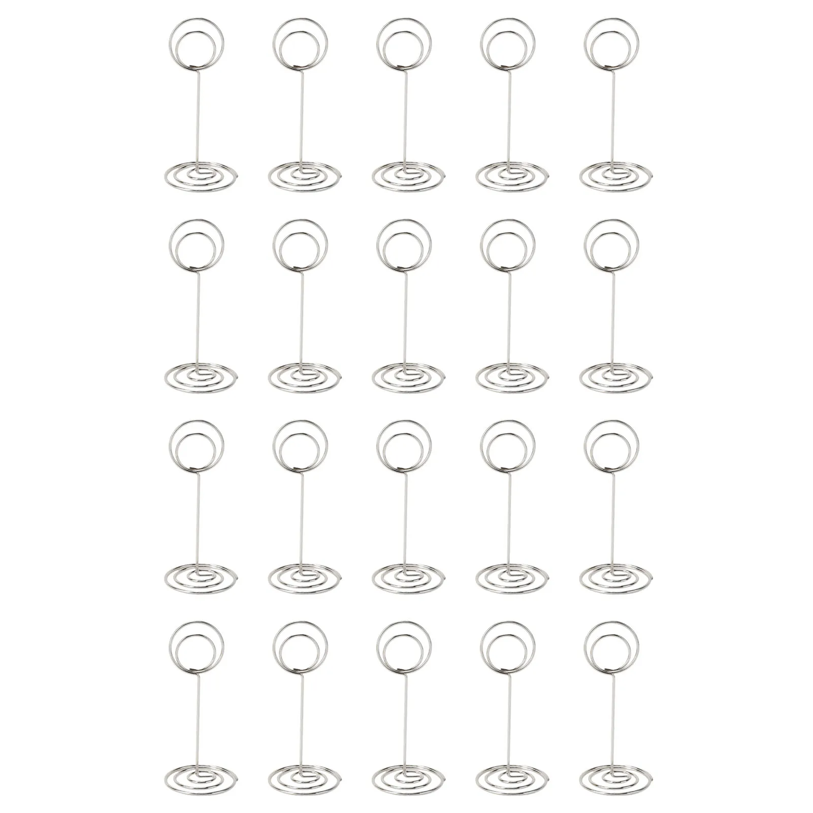 20Pcs Table Number Holder 85mm Round Iron Place Card Holder Desktop Photo Memo Stand for Wedding Party Graduation Office