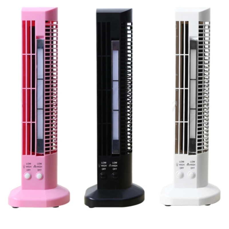 Tower Table Fan Bladeless Standing Cooling Fan With LED Light for Home