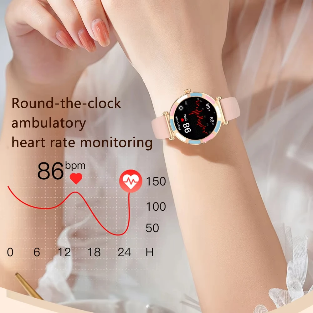 LIGE Fashion Smartwatch Women 1.27"HD Screen Bracelet Ladies Heart Rate Sports Waterproof Bluetooth Call Music Woman Smart Watch