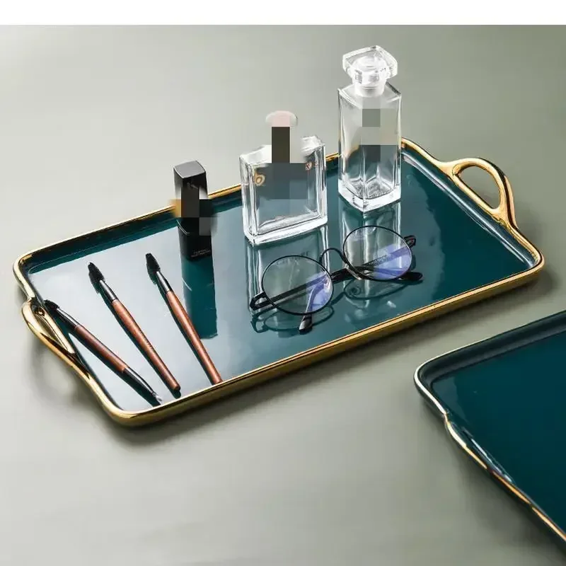 

Керамический поднос для чайных продуктов, прямоугольный бытовой диск, поднос для хранения чайных ключей, настольные подносы из Пномпеня для хранения, сушка