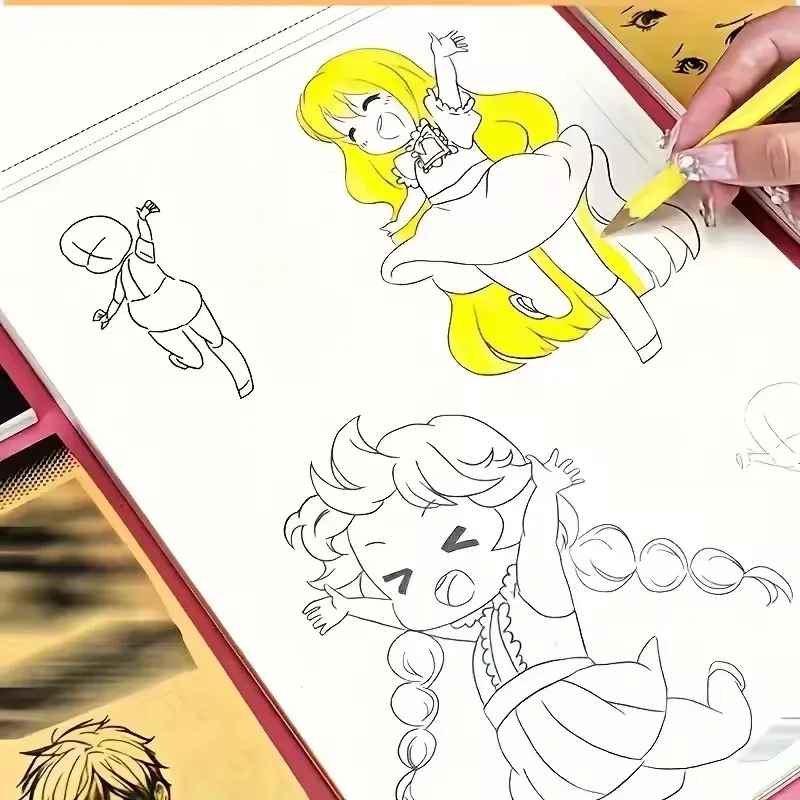 Anime Line Art Drawing Book for Beginners - 48 Pages of Easy Outlines for Tracing & Painting Practice