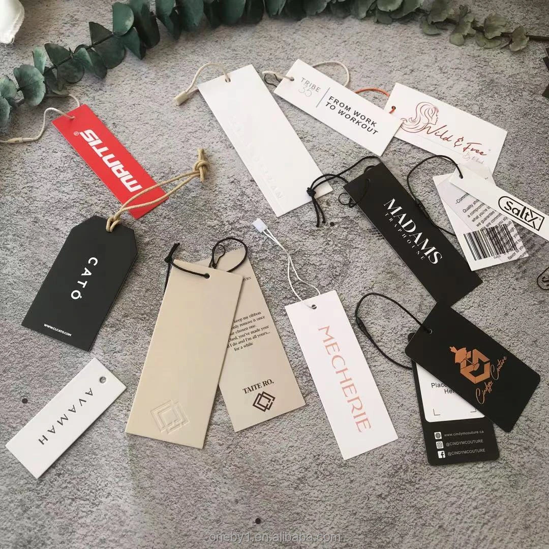 Eco friendly Custom Canvas Cotton Fabric hangtags Swing Hang Tag