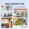 VEVOR Wall-Mount Misting Fan, 3-speed High Velocity Max. 7000 CFM, Waterproof Oscillating Industrial Wall Fan 6