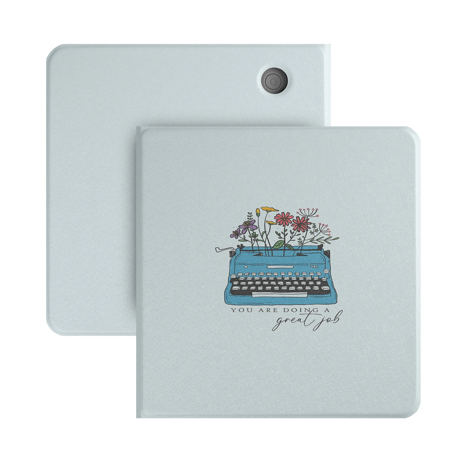 Floral Illustration Detachable Magnetic Case with Clear Back