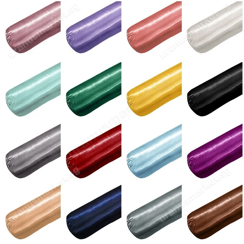 

Satin Soft Silk Cool Feeling Bolster case (35cm x 105cm) Solid Large Pillowcase High Quality