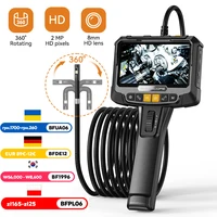 360° Steering Industrial Endoscope Camera 8mm 5"IPS Screen Single&Dual Lens Inspection Borescope 1080P For Car Engine Pip 1