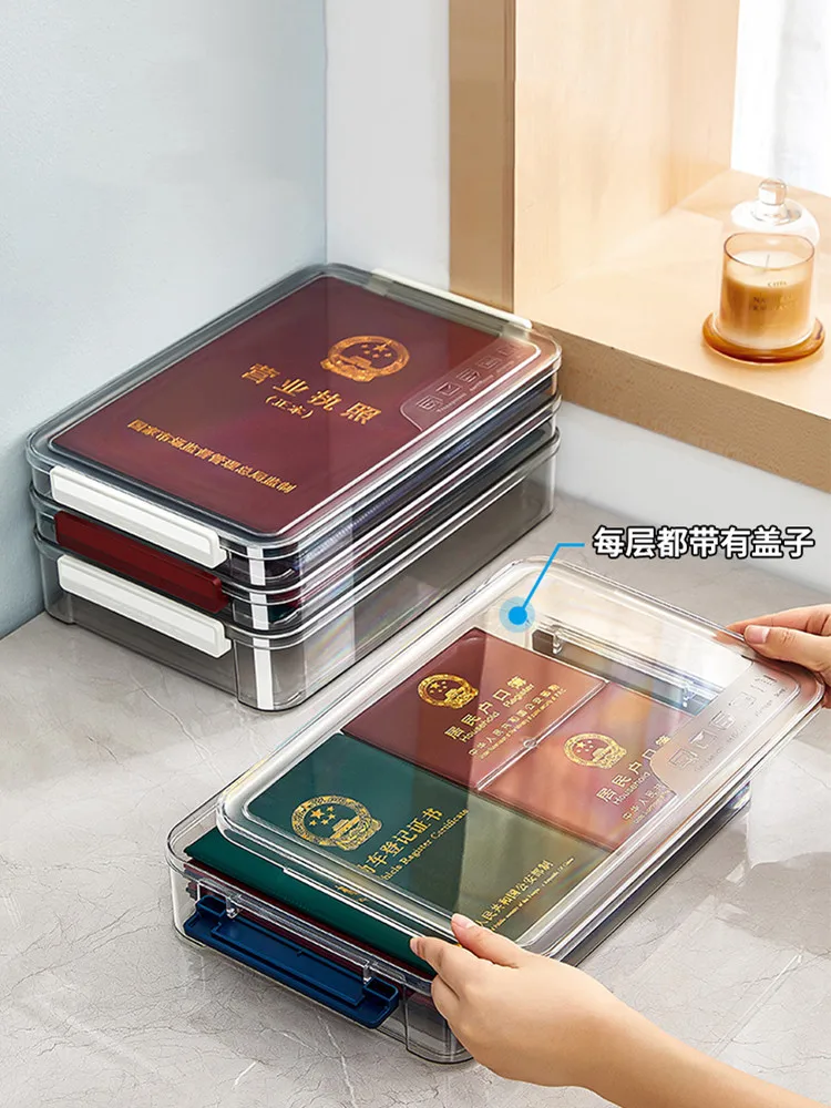 Plastic Transparent Stackable A4 Paper Certificate Storage Box File  Certificate Dustproof Box with Cover - AliExpress