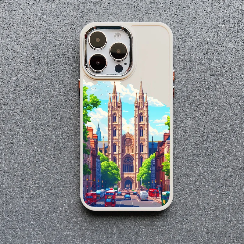 Bruchende Stadtlandschaft New York London Silikon-Handyhülle für iPhone 15 14 16 Pro Max Plus 13 12 11 Pro Max XR XS X SE2 Abdeckungen – Detail 4