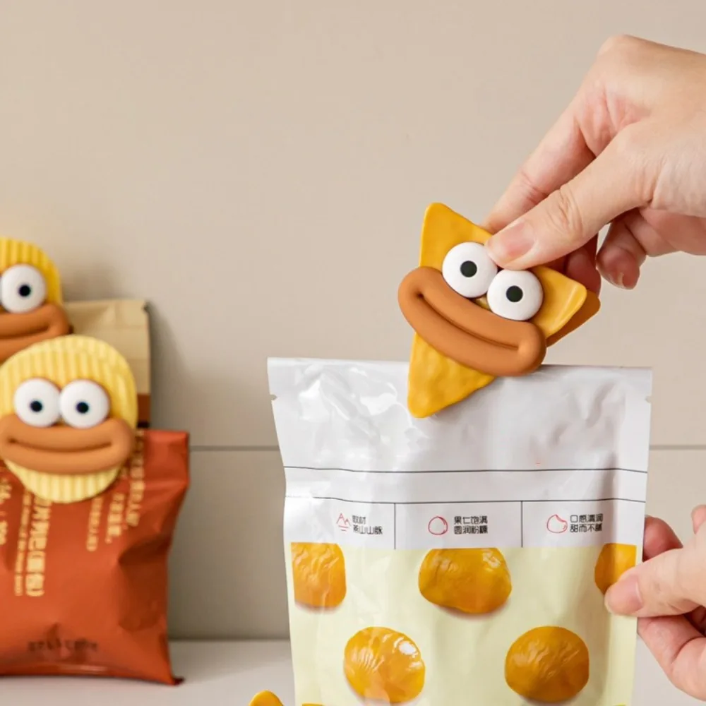 Sealing Clips Cute Creative Potato Chip Shape Sealing Household Snack Bag Clip Kitchen Food Clip Fresh-keeping Moisture-proof Sealing sealing clips bag clips bread bag clips kitchen bag clips storage bag clips
