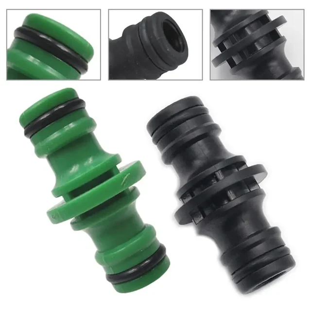 2 Way Garden Hose Connector Joiner Coupler Watering Water Pipe Tap Male Black Watering Equipment Garden watering Hose Connector 2