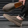 Men Retro Loafers Handmade Casual Leather Shoes Non-slip Sole Classic Sewing Comfortable Slip-on Spring Summer Work 1