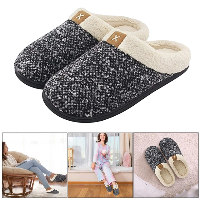 Cheap Sweat-absorbing Home Slippers Non-slip Stylish Women Men Winter Faux  Fur Slippers | Joom