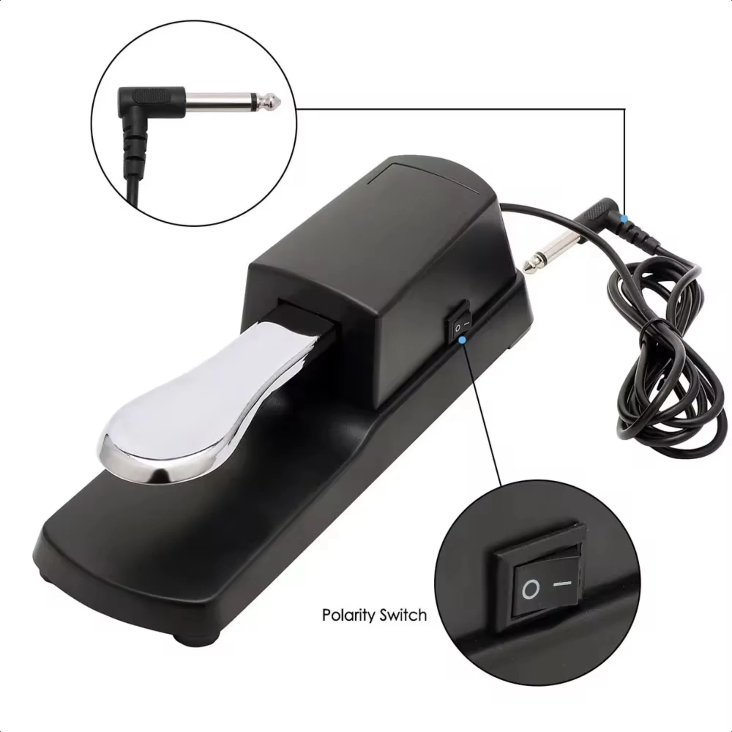 New Sustain Pedal Anti-Slip with Polarity MIDI Keyboard Synth Digital Pianos Electronic Drum Piano