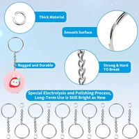 30pcs Silver Plated Metal Blank Keyring Keychain Split Key Ring with Chain Climbing Buckles Carabiner Keychain Rings Accessories 4