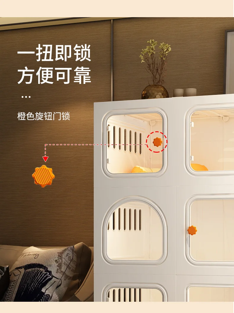 Cat villa cat litter basin integrated cat cage cat toilet household indoor cat fence cat cabinet cat nest with toilet cat cage