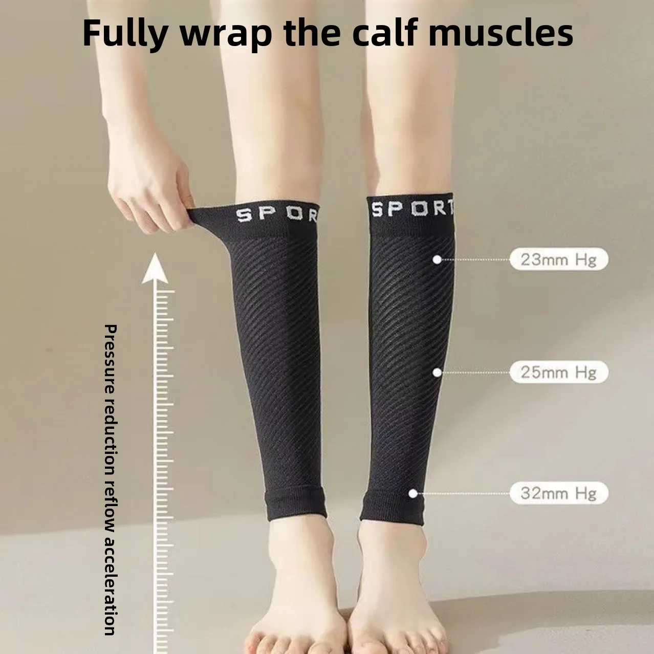 Enhanced Running Leggings Women's Morning Run High Pressure Protective Elastic Socks Micro-Compression Shaping Stockings For Men