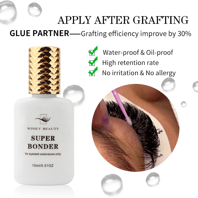 15ml Super Bonder Fixing Agent for Eyelashes Extensions Primer for Lash Glue Help Lash Bonder Adhesive Hardener Professinal 3