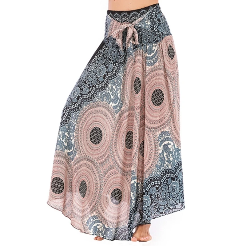 2 in 1 Bohemian Skirt Dress Long Printed Skirts Stylish and Easy to Wear Perfect for Vacations and Beach Outings