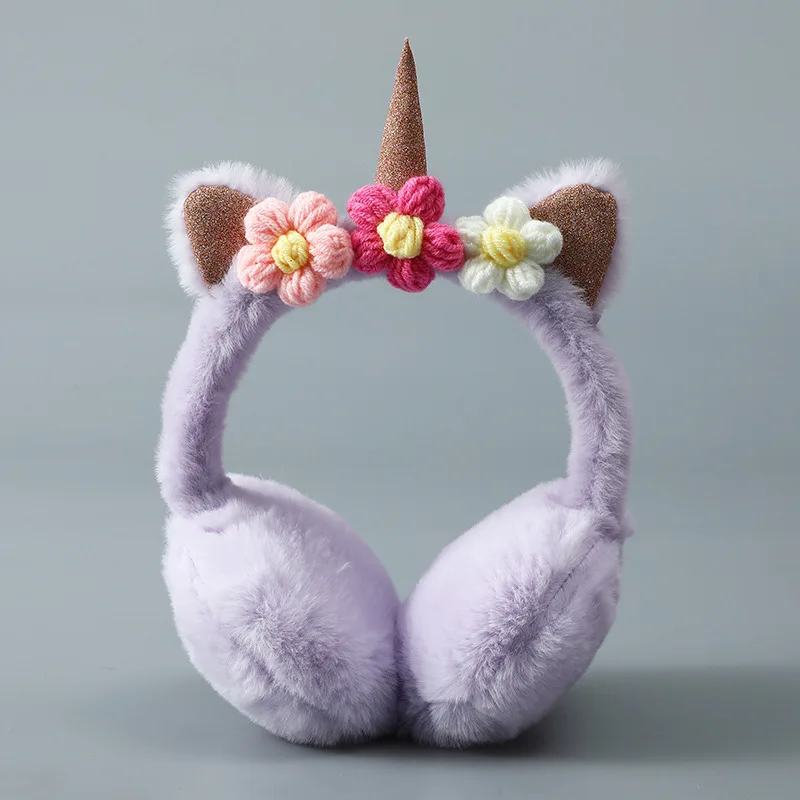 Winter Unicorn Earmuffs Warm Earmuffs Sequin earmuffs Cute earmuffs Warm and cold plush