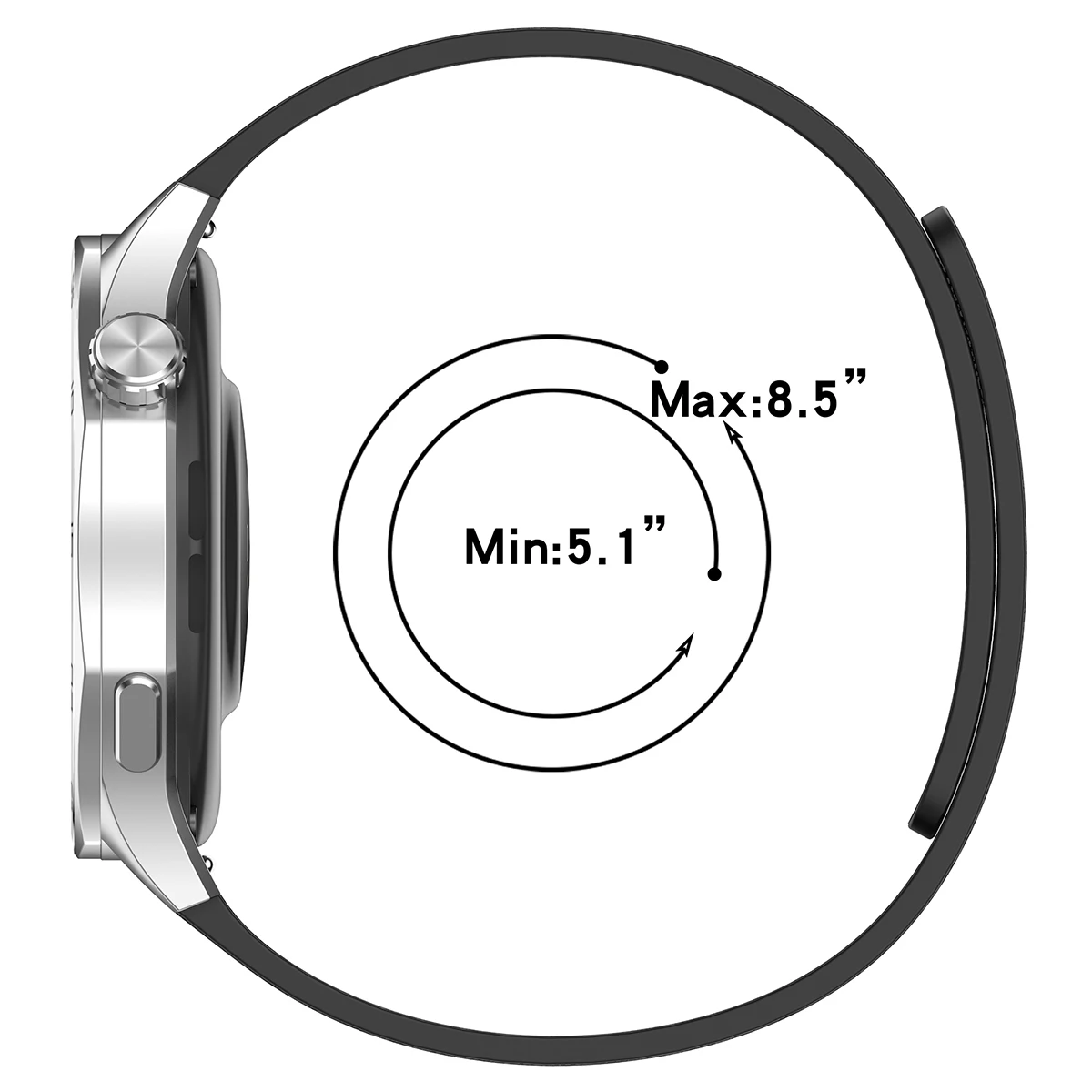 Magnetic Silicone Watch Strap - Universal Fit, Multiple Sizes