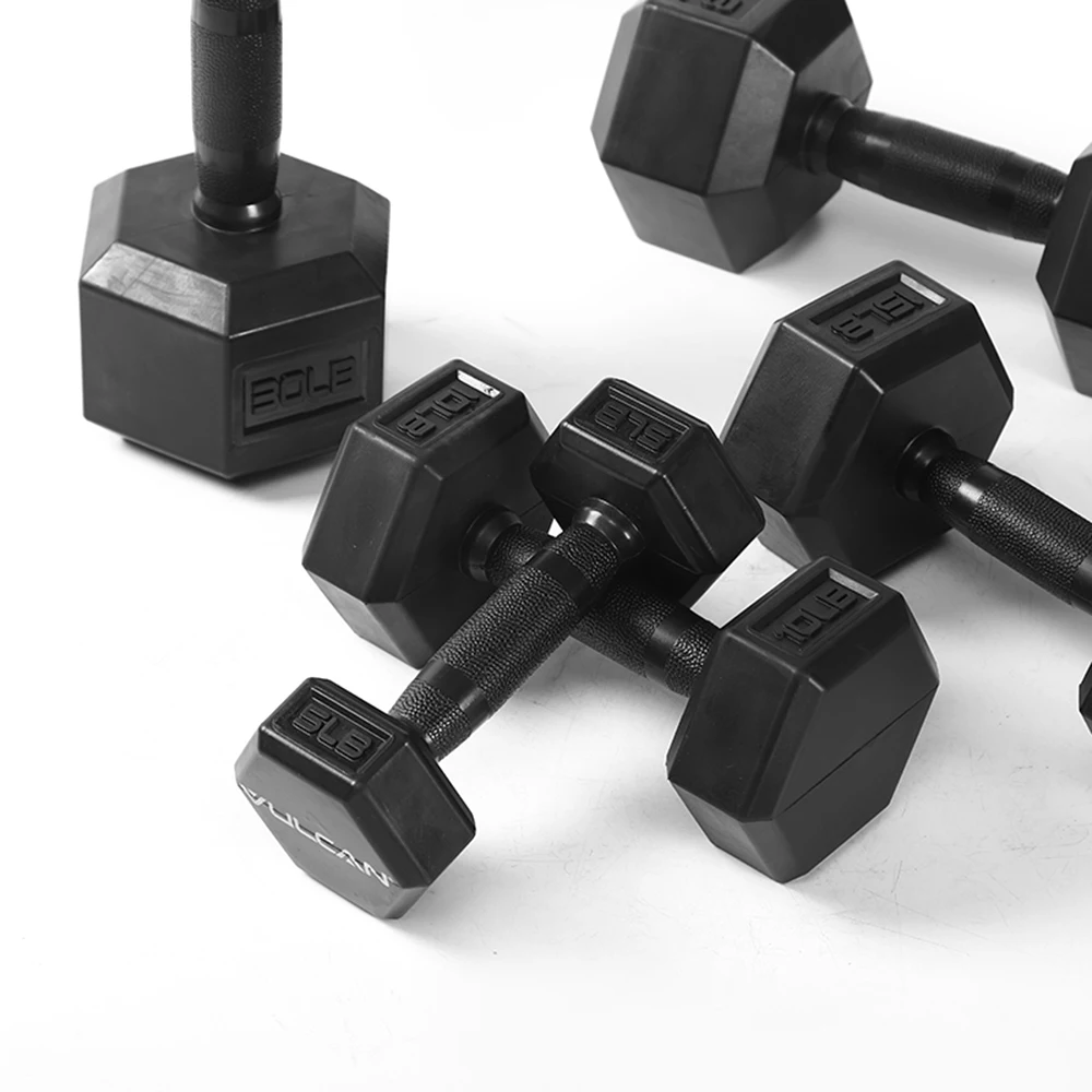 Rubber Covered Dumbbells 24kg 40kg Dumbbell Set Hex Dumbbell Weights Black Fitness Equipment Exercise