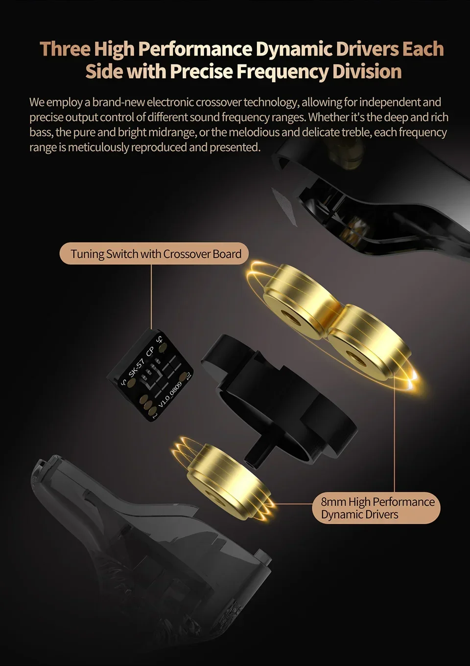 KZ Vader Triple Driver Dynamic Earphone With Mic description image 4